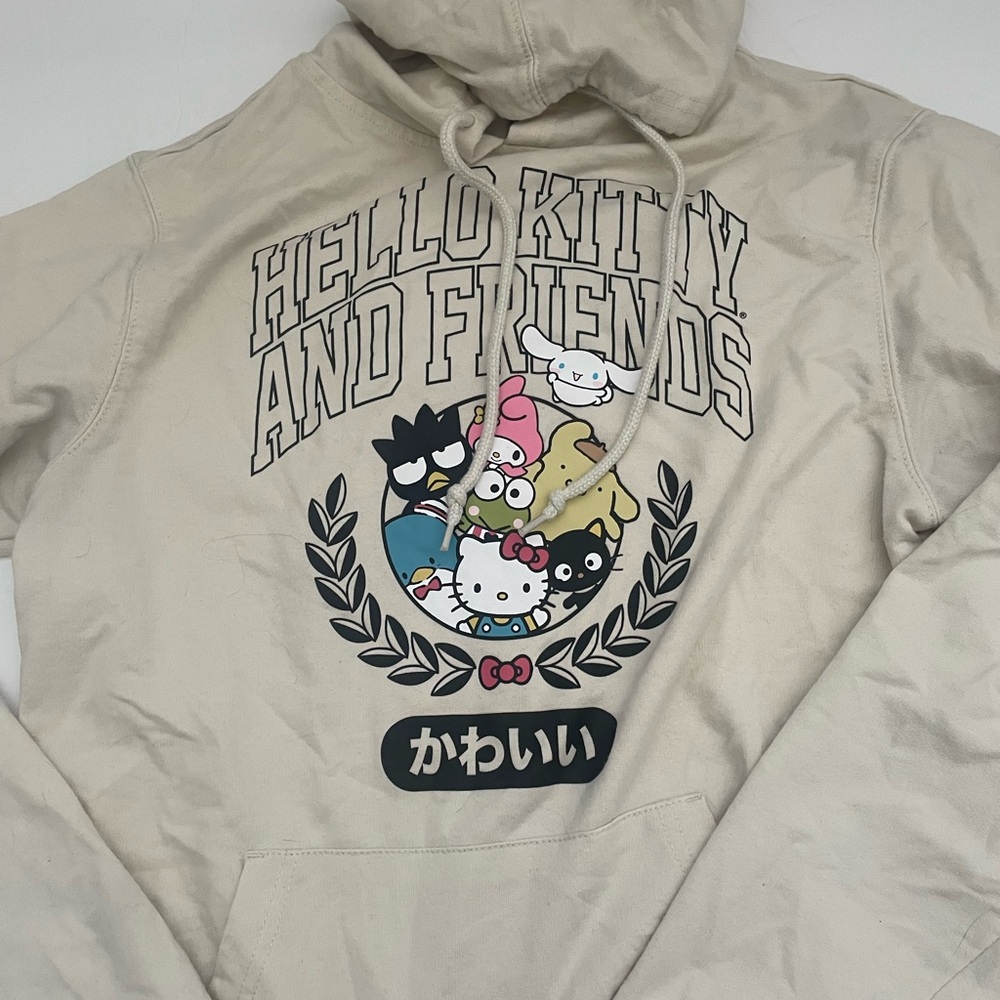 Small Sanrio Cream Hoodie with Hello Kitty and Friends